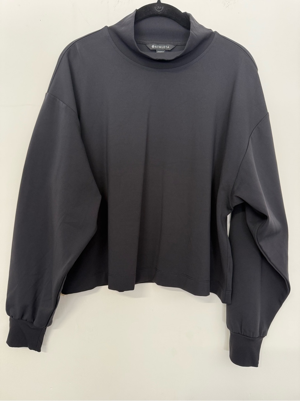 Athleta Venice Sweatshirt In a Black Cropped Style Large